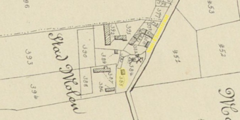 Detail Poppkaart met aanduiding van de plaats van de Rosmolen