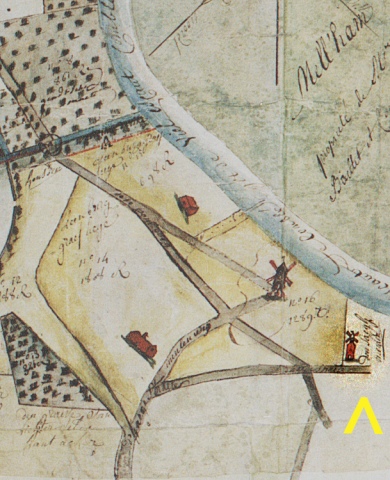 De Saeghe Meulen aan Melleham, 1807,  detail kaart RAG nr. 2650
