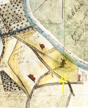 De Hazeputmolen in het verlengde van de Molenstraat, kaart RAG